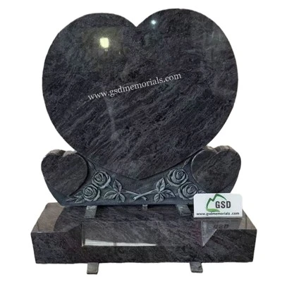Triple Hearts Roses Grabstein